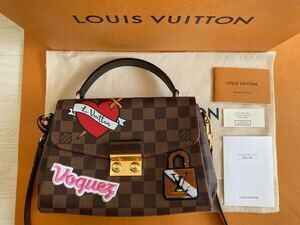 Louis Vuitton Croisette Damier Ebene Brown Shoulder Bag Handbag Patch Sequins